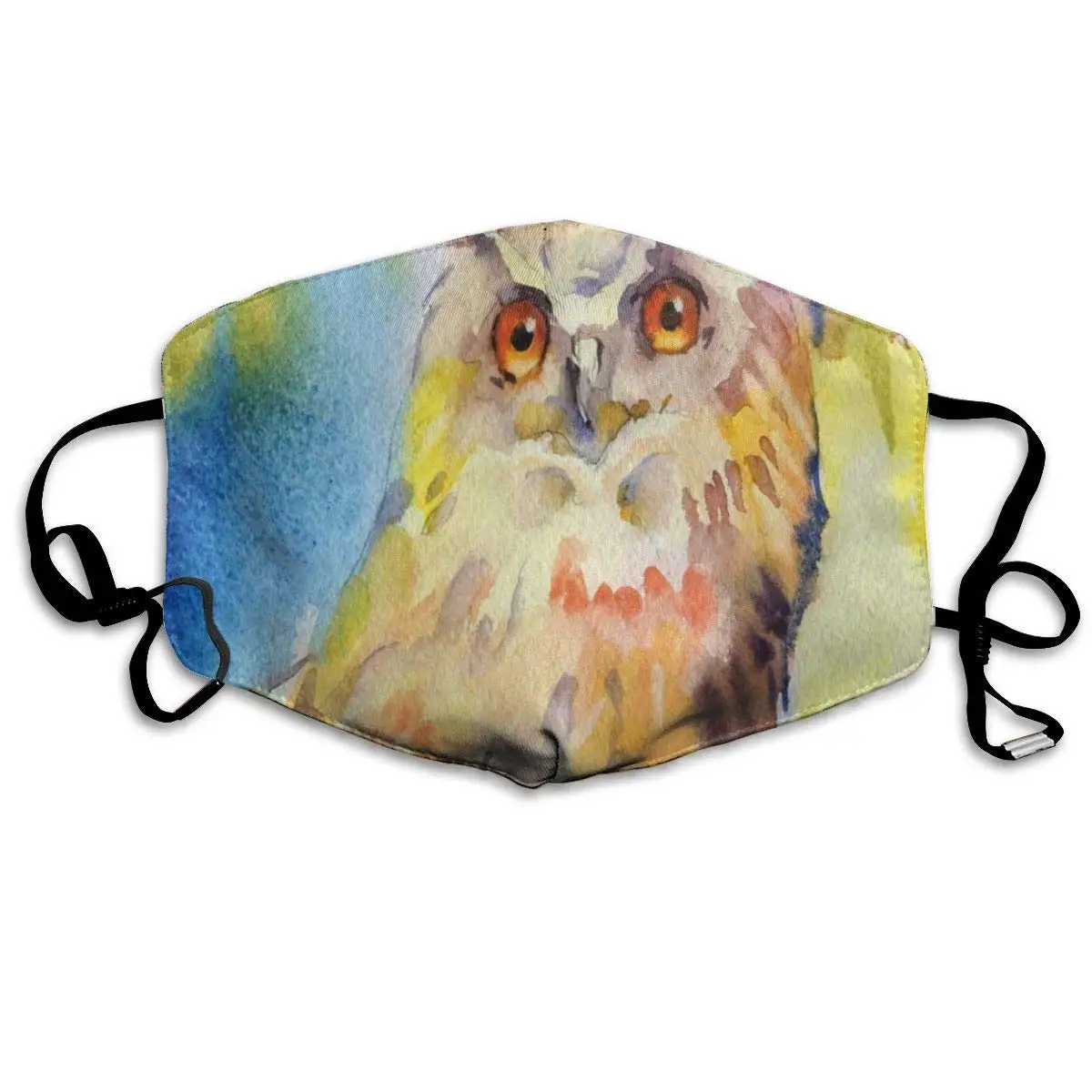 

Маска для лица с изображением орла, совы, акварельная модная велосипедная полумаска для лица с ушами для мальчиков