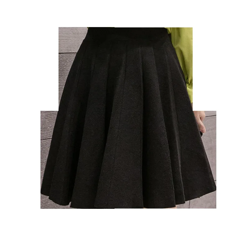 Настоящая фотография 2019 осень и зима новая Корейская шерстяная юбка ins Ультра