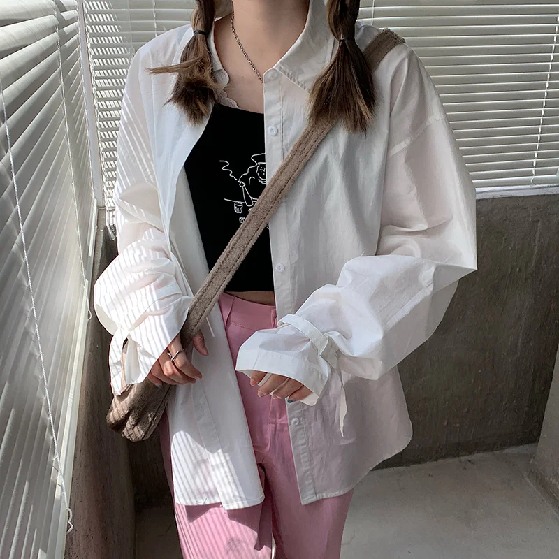 

Рубашка с разрезом сзади, женская летняя Солнцезащитная рубашка с длинным рукавом, пальто в Корейском стиле, свободный дизайнерский Топ