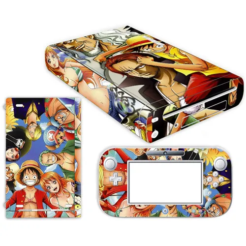 YS-WIIU-0081 Аниме one piece Luffy стикер кожи для nintendo wii u консоль крышка с пультами контроллер скины для геймпад для nintendo wii u наклейка - Цвет: YS-WIIU-0081