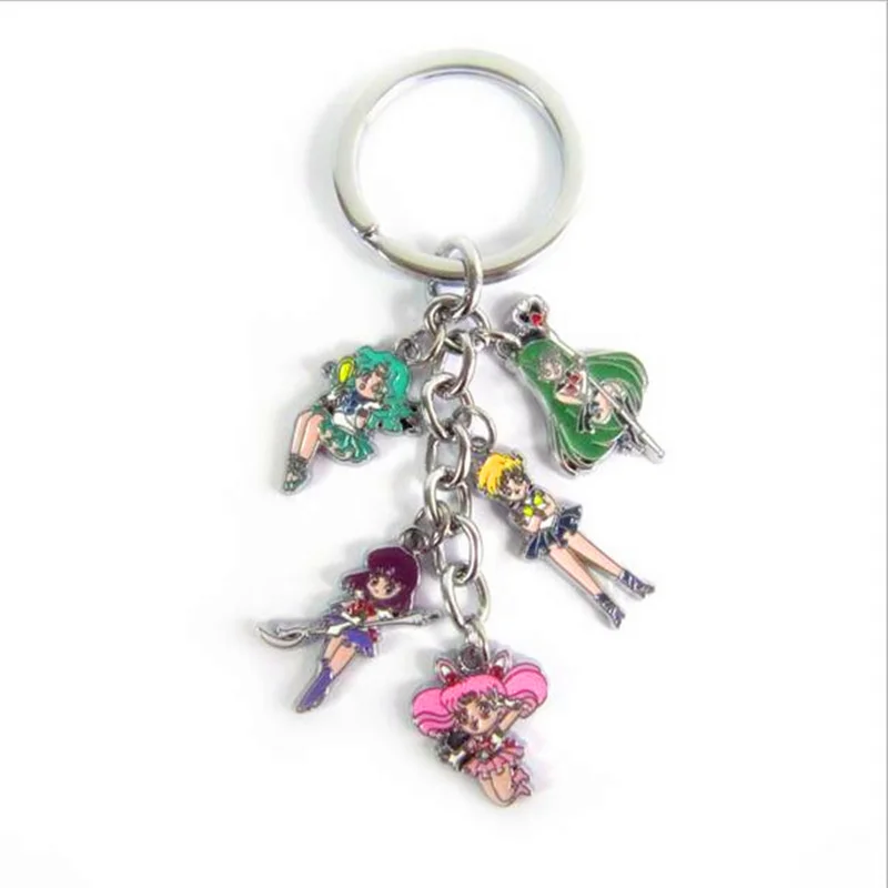 5 стилей Сейлор бирка с Луной брелок кулон брелки для женщин и мужчин цинковый