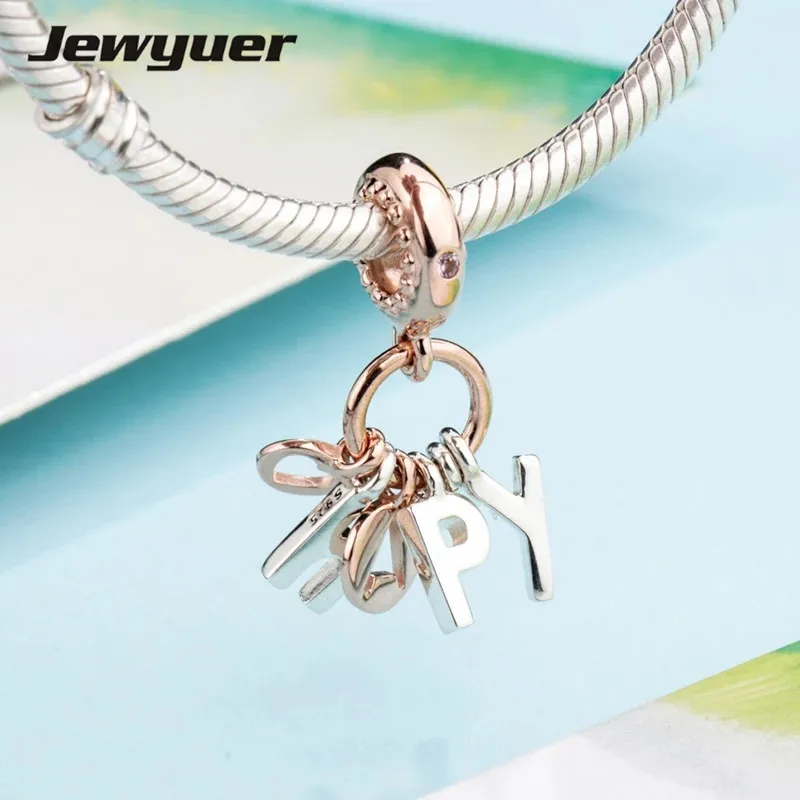 

2018 Spring happy dangle heart charms 925 sterling silver jewelry love beads fit charm bracelets pendant DIY fine jewelry DA596