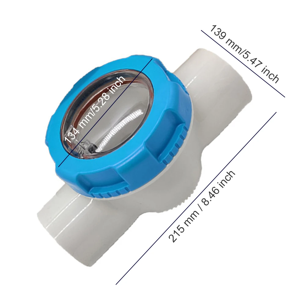 

Non Return Clear Chamber Check Flapper Pool Check Valve Transparent Durable Non Return Accessories For Swimming Pools 63MM