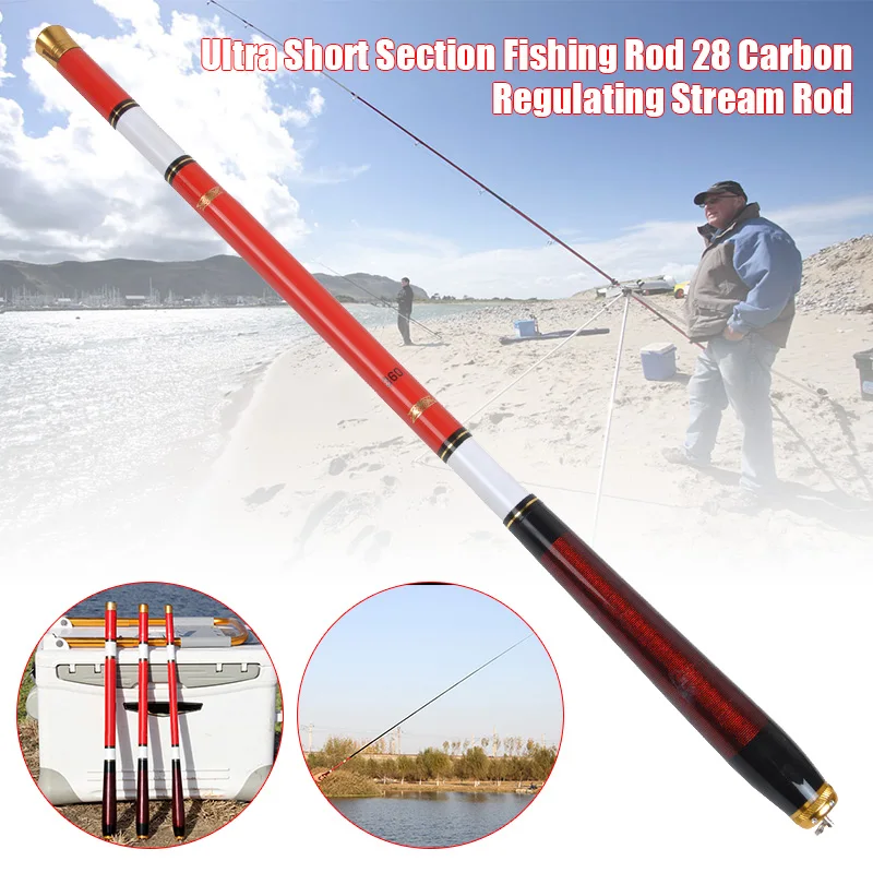 Новая ультракороткая телескопическая удочка из карбонового волокна New Mini Carbon Fiber Stream Fishing Rod Telescopic Ultra Short 28 Tonality Pole for Freshwater XD88 on