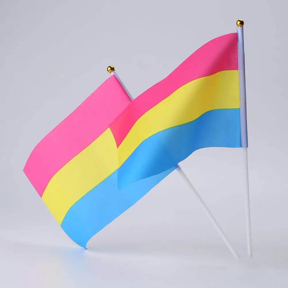 

Gay Pride Flags Easy To Hold Mini Small Rainbow Flags With Flagpoles Home Decor Gay Friendly LGBT Flag 10PCS/Pack 14x21CM