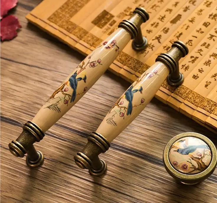 Новая ручка для шкафа в китайском стиле старинная керамическая из твердой