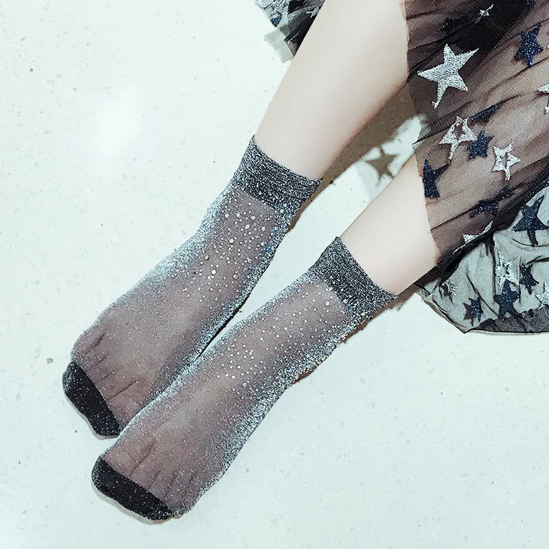 Высокие Модные прозрачные сетчатые носки KASURE с фотоэлементами для женщин и