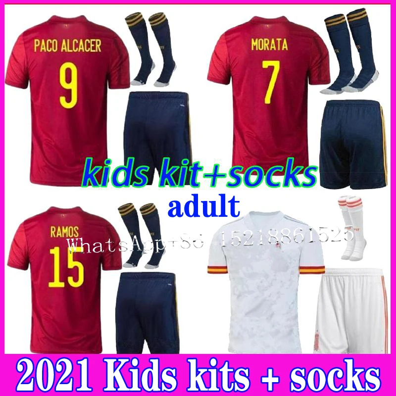 

2020 2021 FOOTBALL SOCCER JERSEYS TEAM SHIRTS VOETBAL TENUE SPAIN NATIONAL SOCCER TEAM FOOTBALL OUTFIT KIDS CHILDREN KITS+SOCKS