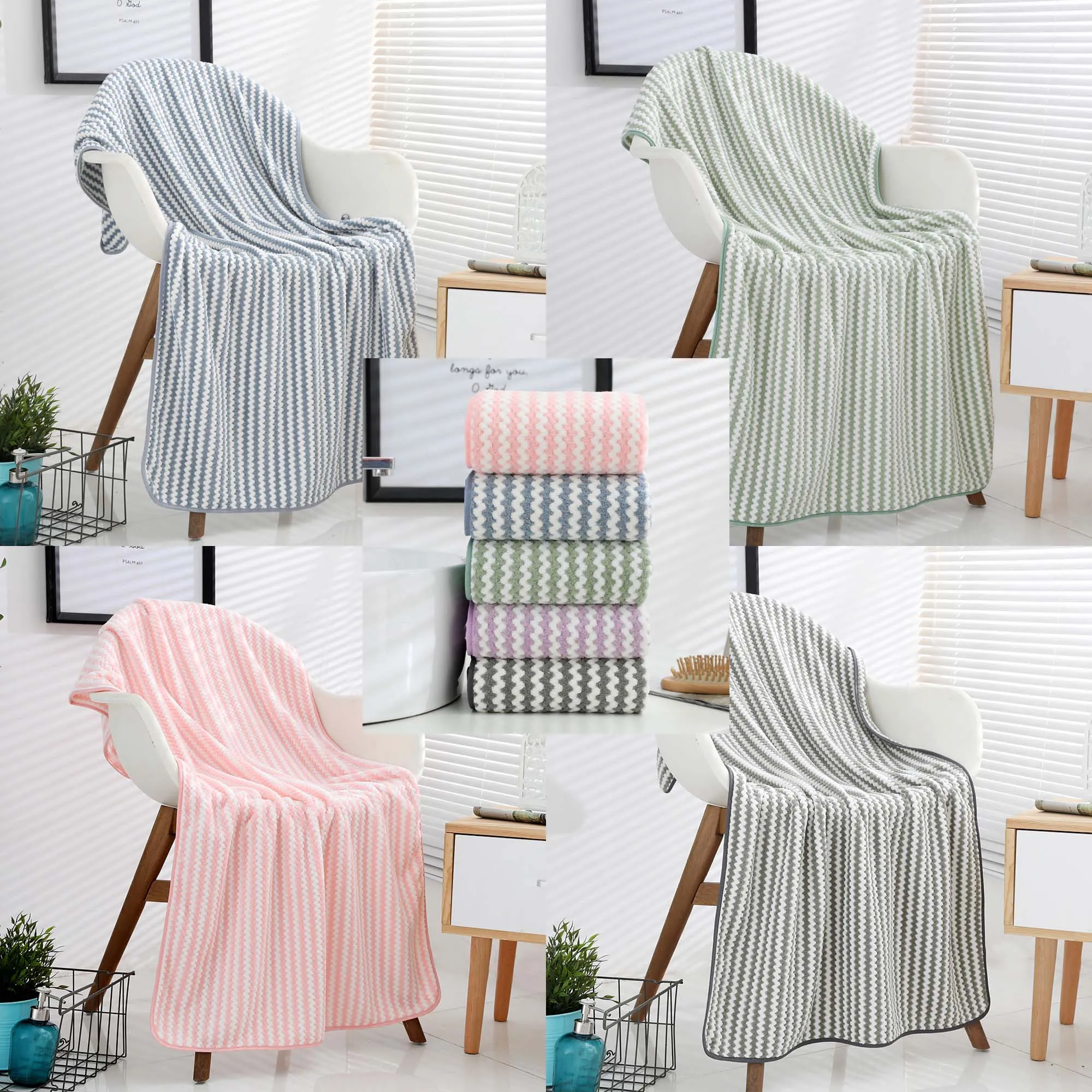 Прямоугольное пляжное полотенце из микрофибры коралловый ворс супер