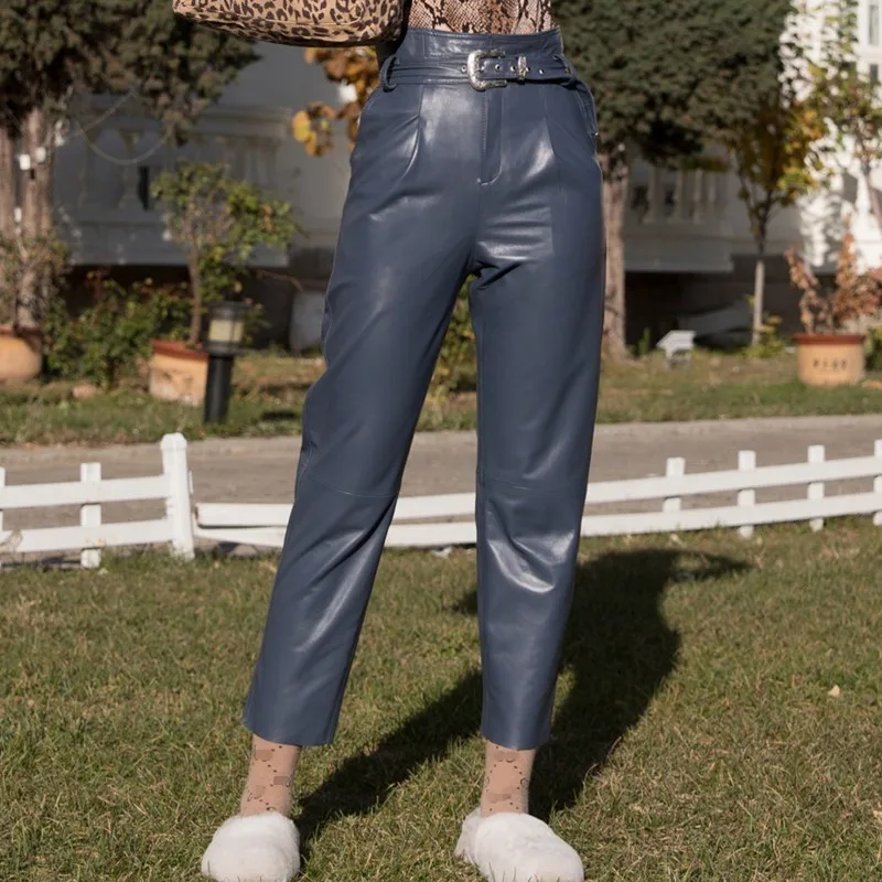 2020 женский пояс с высокой талией из натуральной кожи шаровары 7 цветов длина по