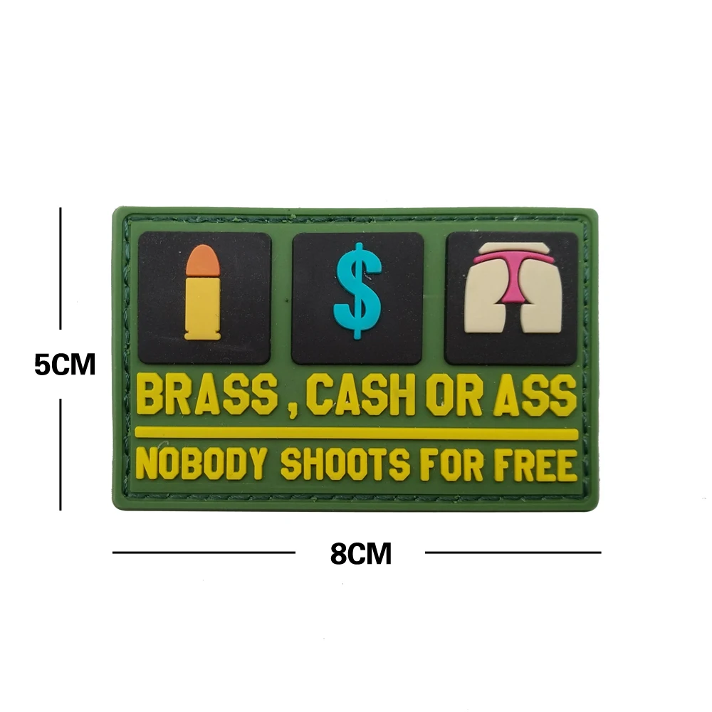 3D Embroidery PVC Bullet Cash Ass Waterproof Badge Armband Denim Jacket Backpack Hat Clothes Patch Accessories Icon 8*5cm | Дом и сад