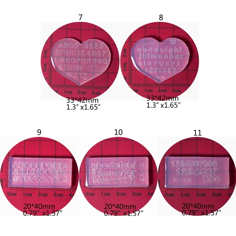 

Mini Letter Numbers 3D Nail Art Decorations UV Crystal Epoxy Mold Silicone Mould