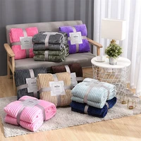 soft adult cover coral fleece blanket on the sofa thickened winter bed blanket warm stitch fluffy bedspread plaid sofa bedroom