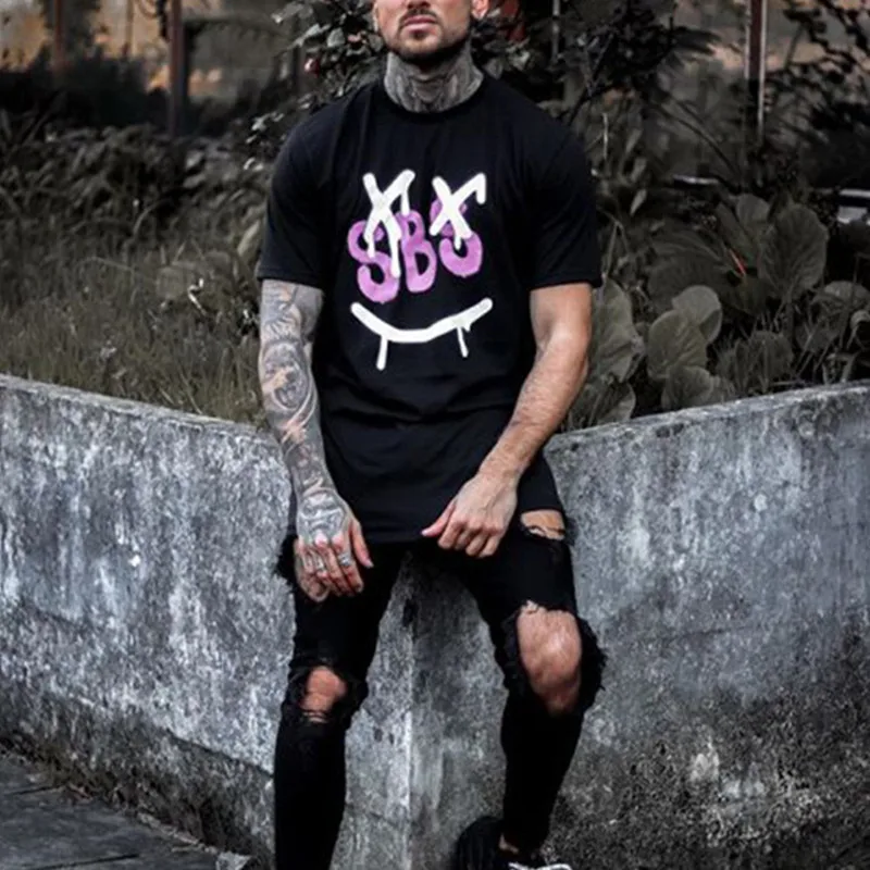 

2021 new men's large size T-shirt fashion round neck personality printing casual short-sleeved T-shirt