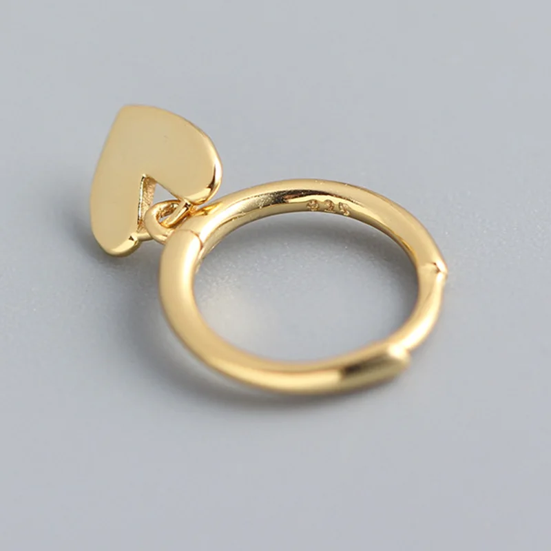 

ElfoPlataSi Real 925 Sterling Silver Fashion Sweet INS Love Heart Charm Hoop Earring For Women Wedding Party S925 Jewelry DA951