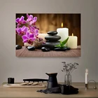 Настенное искусство Spa камни дзен холст фотообои с цветами Современное украшение для дома