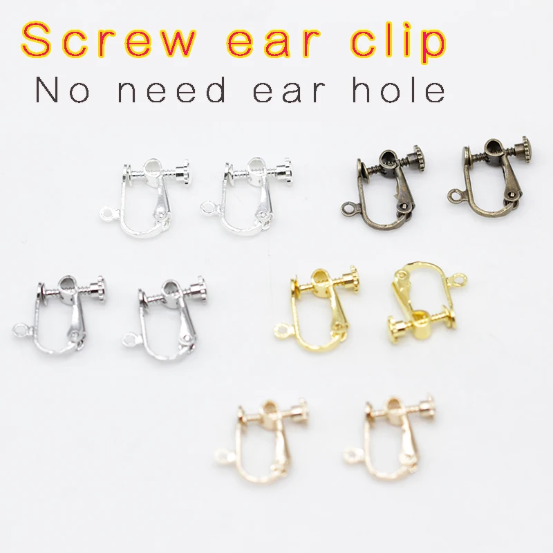 Конвертер пустых серег с серебристым золотым покрытием 10 p 12x12 мм без проколов