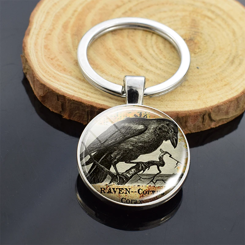 Двойной стеклянный подвесной брелок для ключей с изображением кардинала