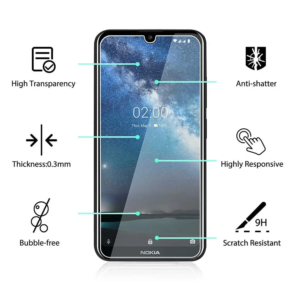 2.5D 9H закаленное стекло для Nokia 2 3 4 7 защита экрана телефона 3V Защита от царапин