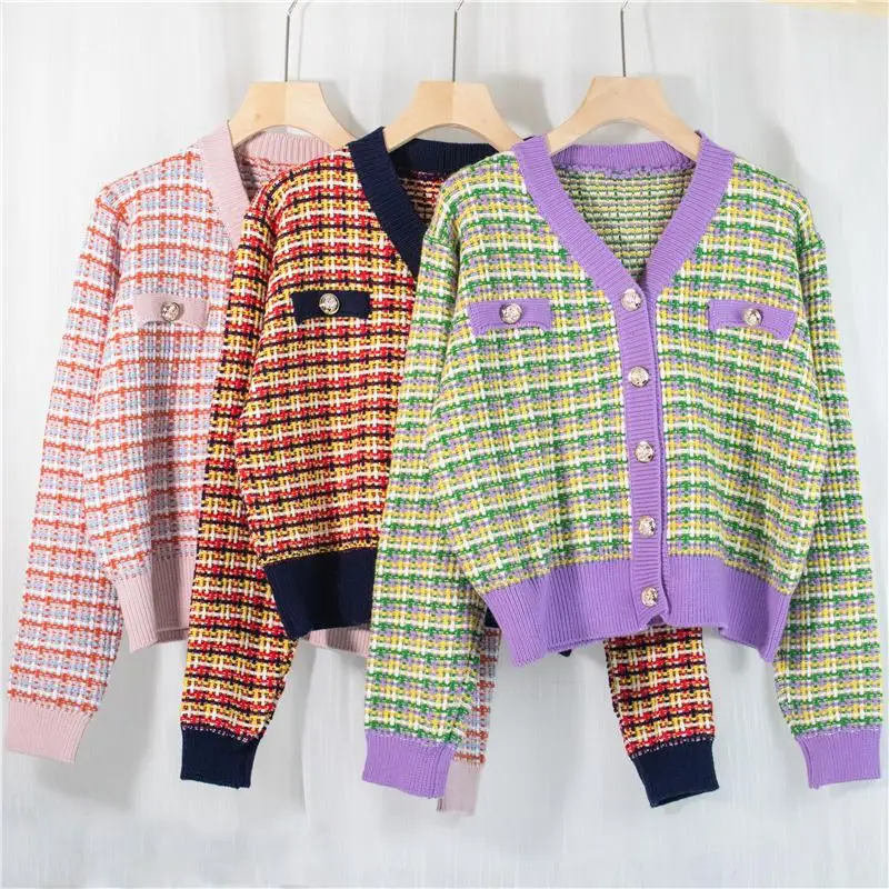 

Vintage Knitted Cardigans Women Sweater Kawaii Tweed Sweater Autumn Winter Korean Retro Sweater Knitwear Clothes Tops 2021 New