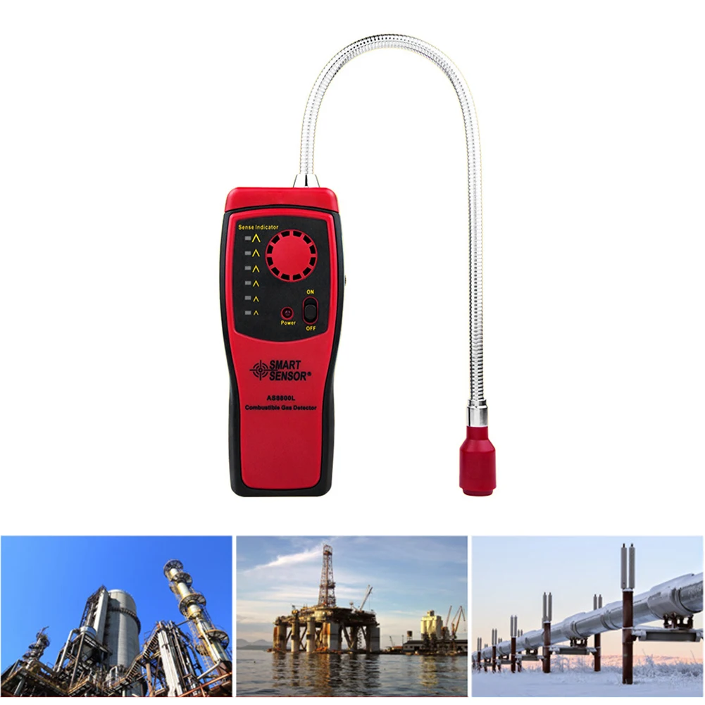 

LCD Combustible Flammable Gas Detector Natural Gas Methane Leakage Tester AS8800L AS8800