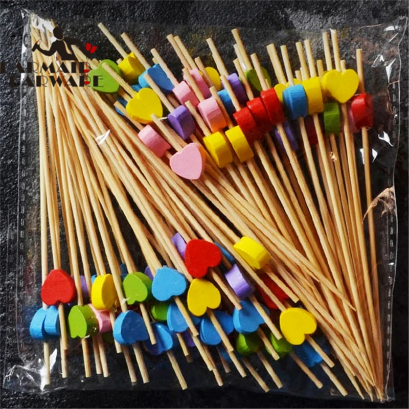 

12cm 100 Pcs Colorful Cocktail Drink Stirring Sticks Food Dessert Picks Fruit Fork Bento Bar Tool