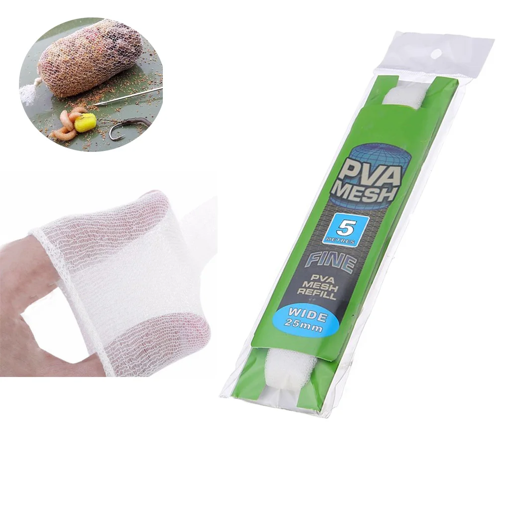 

5m PVA Fishing Bait Net Refill Stocking Accessory Mesh Bag for Solid Baits