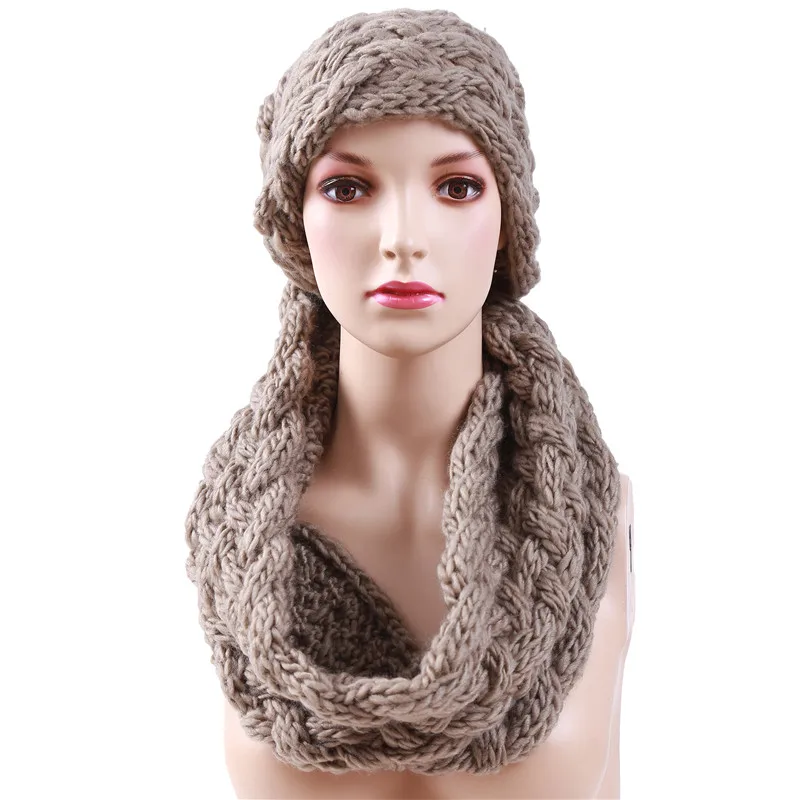 

Winter Cable Ring Scarf Women Knitting Infinity Scarves Knitted Warm Neck Circle Scarf Bufandas Cuellos Hot Sale