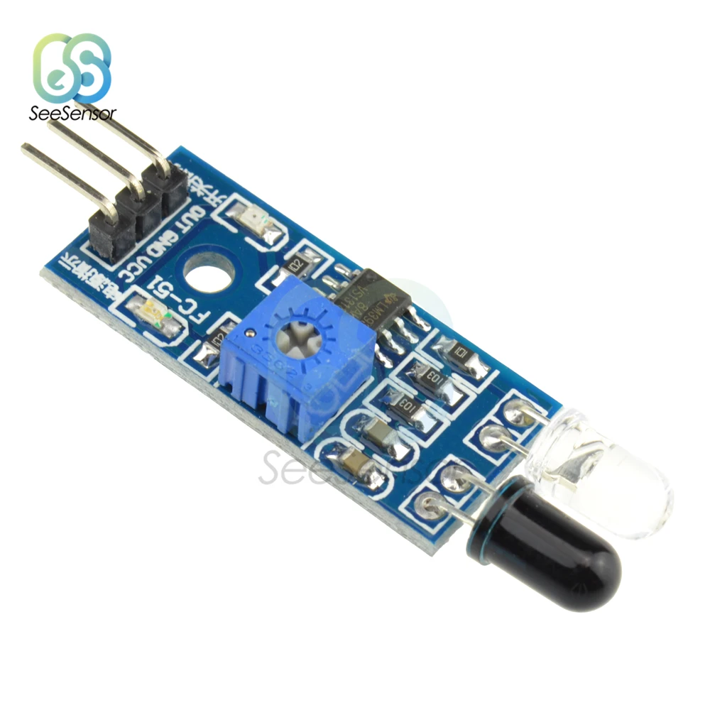 5 шт./лот DC 3 V-5V ИК инфракрасный модуль датчика обхода препятствий для Arduino умный