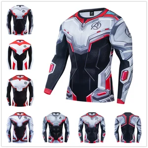 quantum realm cosplay premium captain america 3d printed costume compression t shirt finess gym quick drying tight tops marvel free global shipping