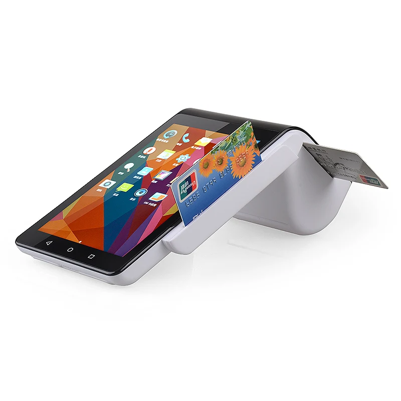 Android edc терминал портативный pos сенсорный двойной экран 4G wifi с термопринтером и