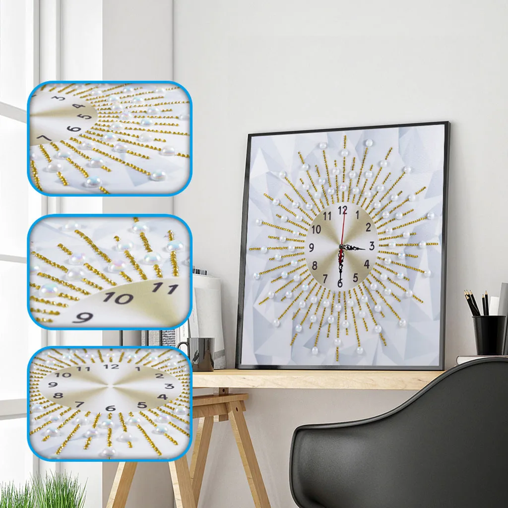 Настенные часы с вышивкой в виде алмазов картина крестиком из страз 5D сделай сам