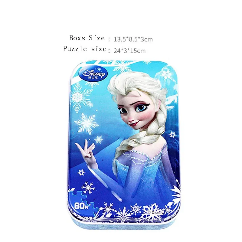 Puzzle-3-60pcs Дисней Принцесса Холодное сердце Анна Эльза 108*180 см День Рождения украшения Детские принадлежности одноразовая посуда скатерть детский душ - Цвет: Puzzle-3-60pcs