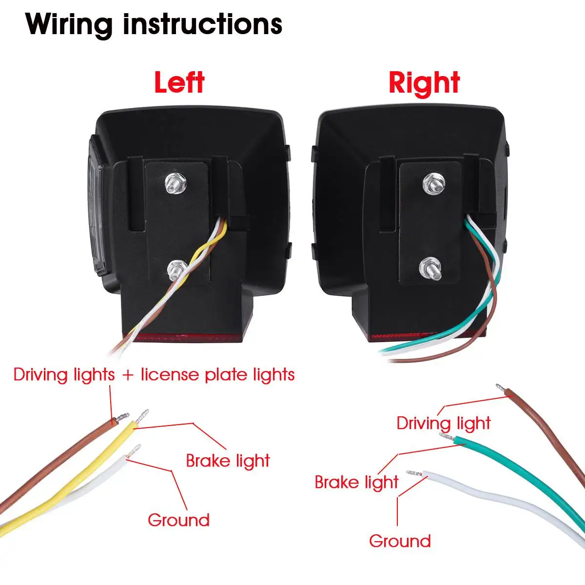 

2pcs LED Car Trailer Truck Tail Light Taillight Rear Brake Light Signal Lamp Waterproof for Boat Lorry Bus