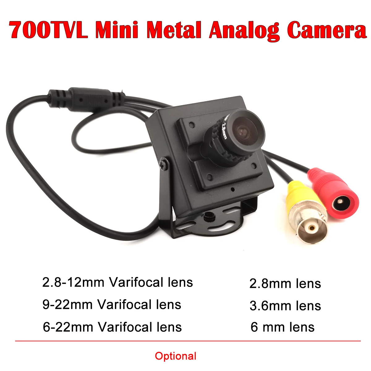 

700TVL CMOS Analog CCTV Security Camera 2.8mm 3.6mm 6mm and 9-22mm Varifocal Lens Metal Body Aerial Photography Color box Camera