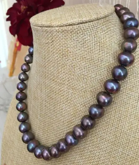 Comprare Collana Di Perle Verdi Rosse Nere Rotonde D'acqua Dolce 11-12mm 18 Pollici Argento 925