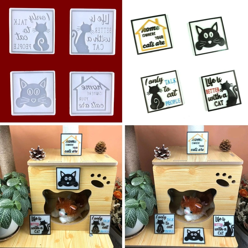 

2022 модная Глянцевая блестящая квадратная бирка, силиконовая форма для «сделай сам», эпоксидное ремесло, украшение для сети домашних животн...