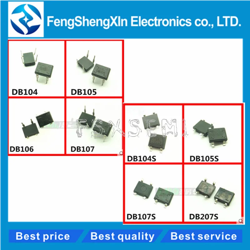 Мостовые выпрямители DB104 DB105 DB106 DB107 DB104S DB105S DB106S DB107S DB207 DB207S DB157 DB157S 10 шт./лот |