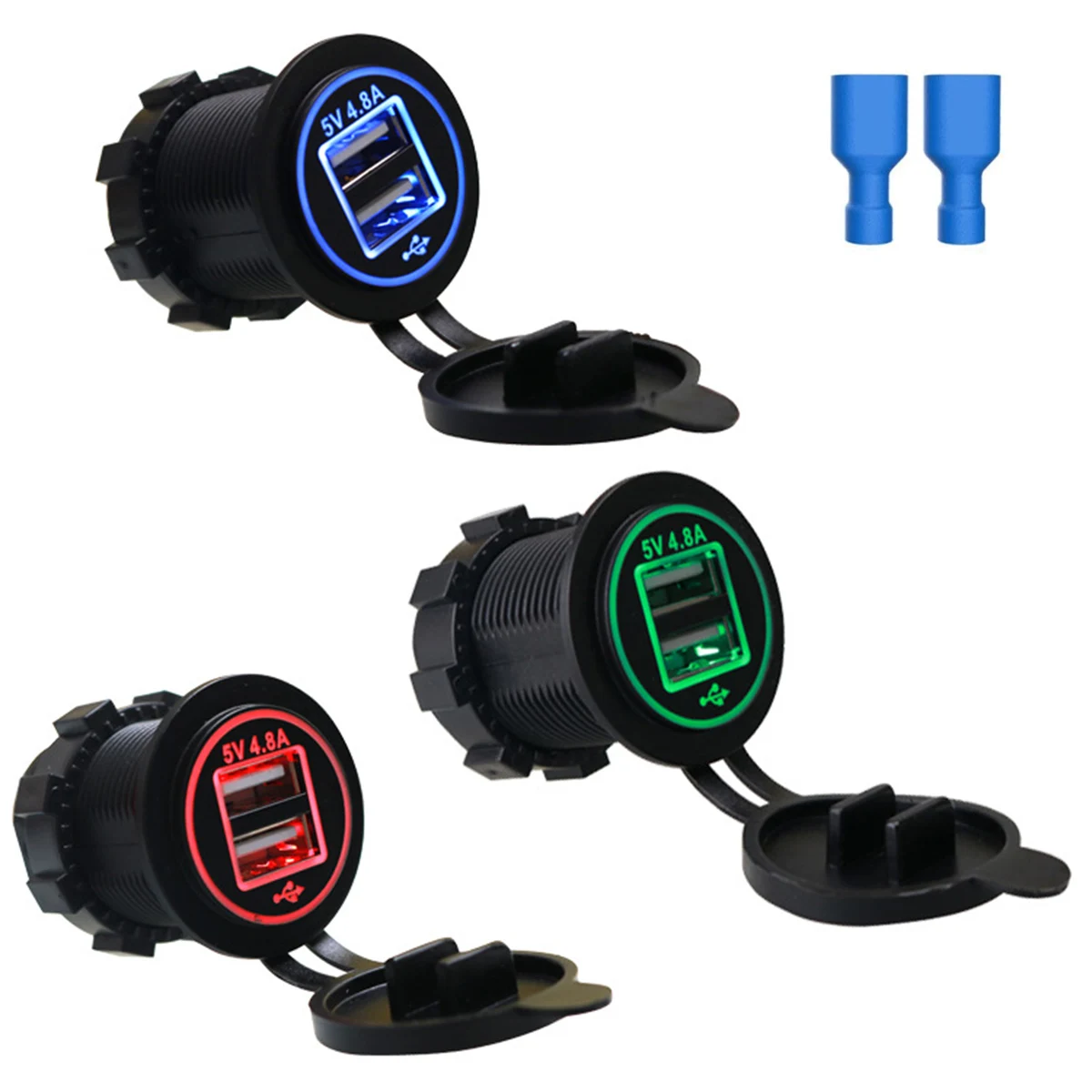 Водонепроницаемый 12 в 24 В мини двойной микро порт USB разъем для автомобильного