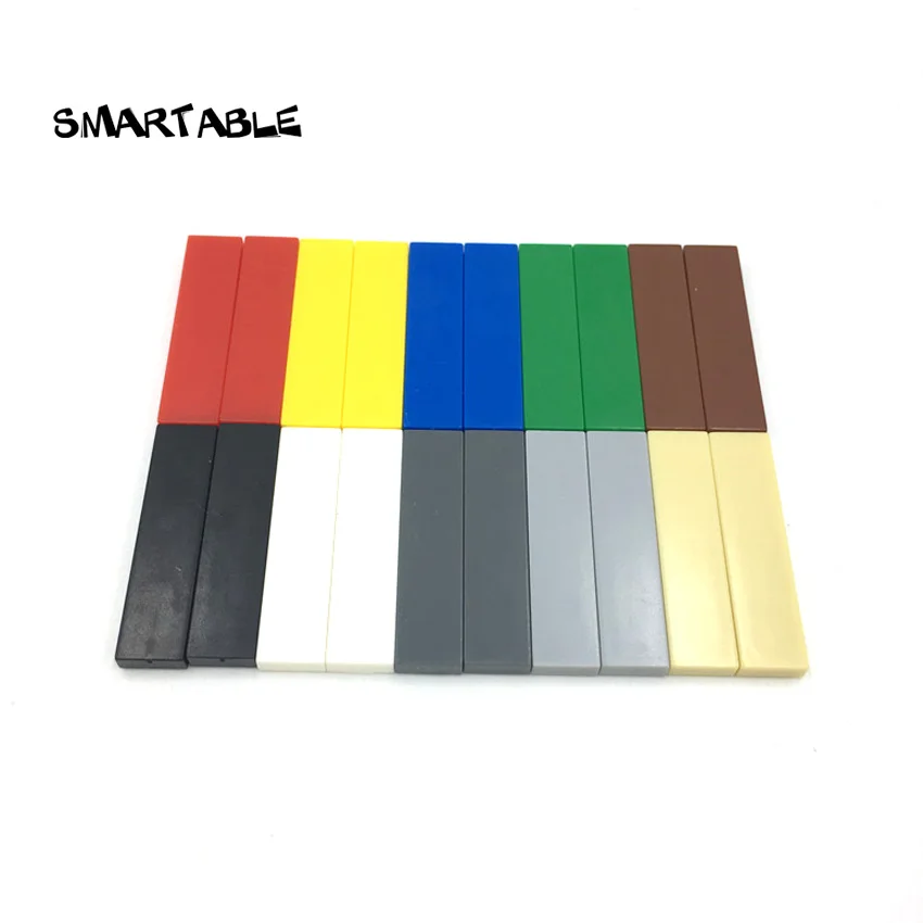 Smartable Tile 1x4 с пазом плоские шпильки строительные блоки MOC часть креативная игрушка