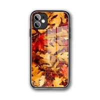 autumn leaves phone case tempered glass for iphone 12 pro max mini 11 iphone pro xr xs max 8 x 7 6s 6 plus se 2020 phone case