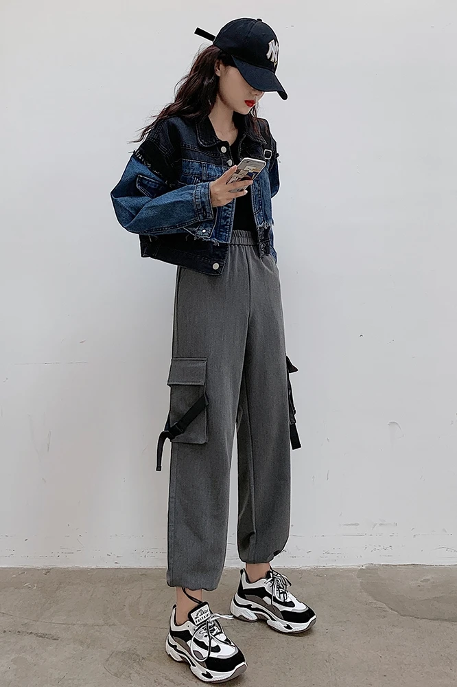 

Korean Spring Casual Safari Style Vintage Pants High Waist Plus Size Women's Pants Trousers Sweatpants Women