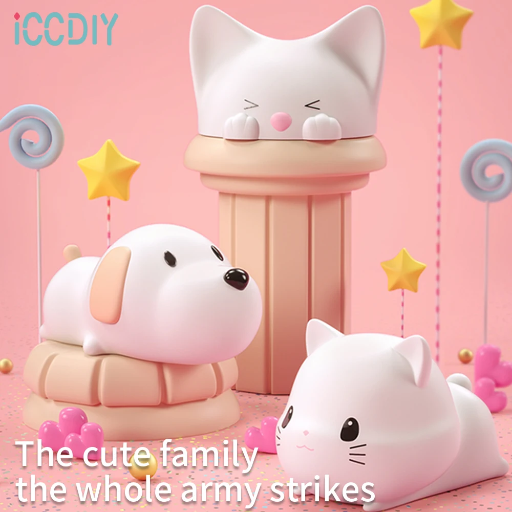 

Cute LED Night Light Soft Silicone Touch Sensor Lamp Gift For Children Kids Bedroom Room USB Rechargeable Timing Touch Control