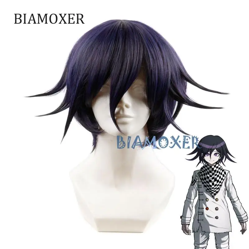 

Anime Danganronpa V3 Killing Harmony Ouma Kokichi Cosplay Wig Costume Dangan Ronpa Heat Resistant Synthetic Hair Short Men Wigs