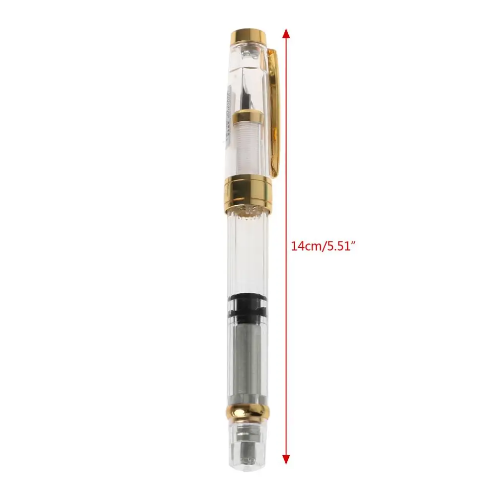 

Transparent Fountain Pen Clip Colorful Ink Pen Student School Supply Stationery