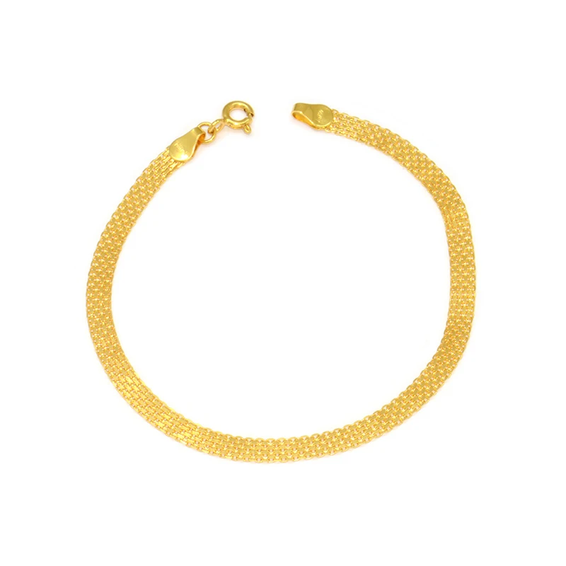 Браслет цепочка из настоящего золота для женщин и девушек классическое