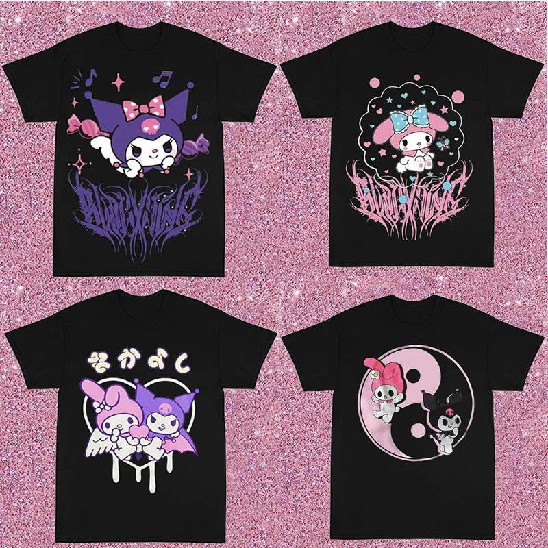 Футболка в стиле хип-хоп y2k футболка Харадзюку Милая Готическая панк рэп уличная