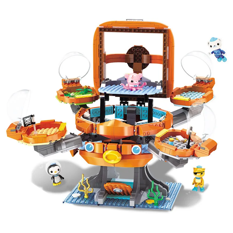 Enlighten Octonauts Building Blocks Octo-Pod Octopod Playset Barnacles kwazii peso Inkling 698pcs Educational Bricks Children | Игрушки и