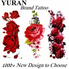 Большой пикантный большой красный цветок розы, Временные татуировки, наклейки для женщин и девушек, модная Водонепроницаемая тату-бумага, боди-арт, тату на руку