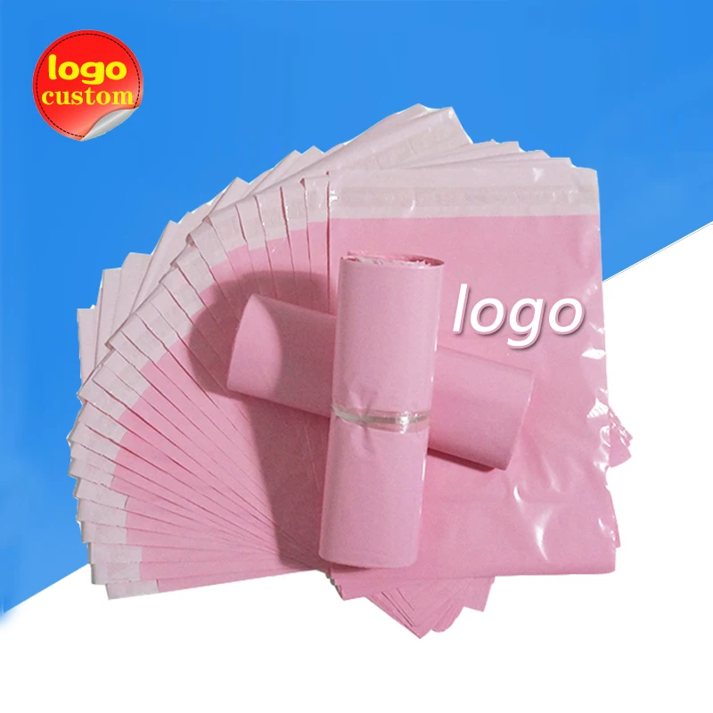 Light Pink Poly Mailer Express Bag Envelope Plastic Shipping Self Adhesive Delivery Packing Clothing Post Courier Custom Logo